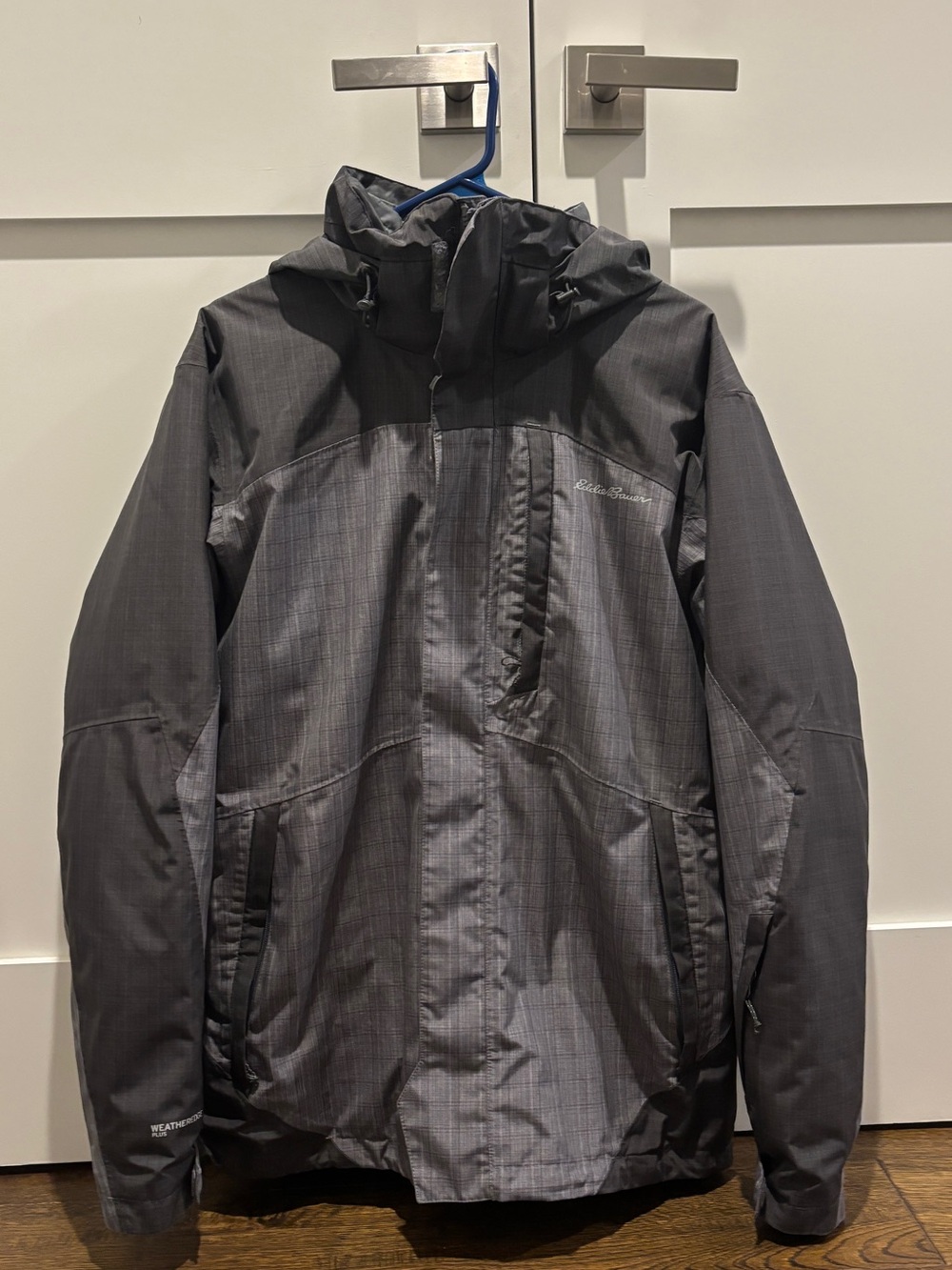 Eddie Bauer Men's Gray Waterproof Hooded Ski Jacket